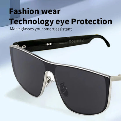 Metal Frame Bluetooth Smart Sunglasses, Polarized Lens Smart Audio Glasses, Hands‑Free Calling And Music Playback Eyewear For Men Outdoor Daily Driving Use