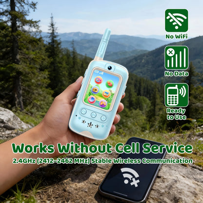 Video Walkie Talkie Gift Set 2 Pack HD Video Call Rechargeable Photo Voice Share Long Range No WiFi with Star Charms for Kids Birthday Outdoor Gift
