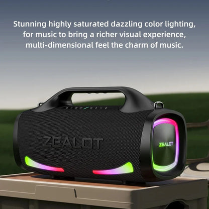 ZEALOT-S79 100w Wireless Speaker, Outdoor Portable Subwoofer, Bluetooth-Connectable Speaker, Hifi Sound Quality, Dual Pairing, Fast Charging, 24000mah Battery, Long Battery Life, Big Party Speaker, Camping Speaker, Blue Speak