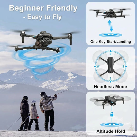 M33MAX Drone 8K Professional HD Dual Cameras Screen Remote 5G WIFI Brushless Motor Obstacle Avoidance Foldable Quadcopter Toys