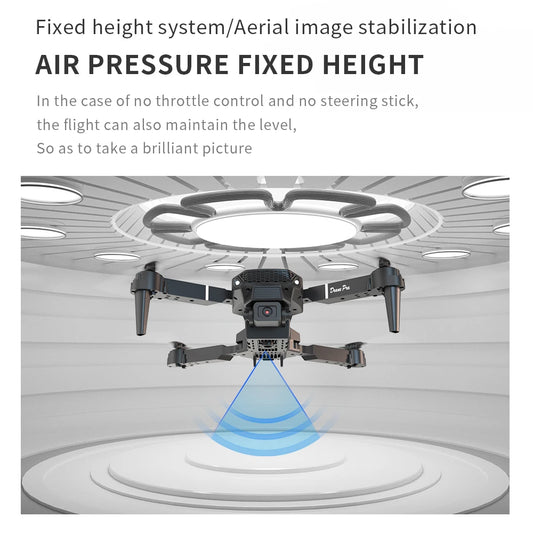 FACEGLE upgraded E88 dual camera drone, dual cameras, fixed altitude hover, smoother flight, one click stunt roll, headless mode, LED lights, protective frame, one click control, suitable for beginners, foldable quadcopter, b