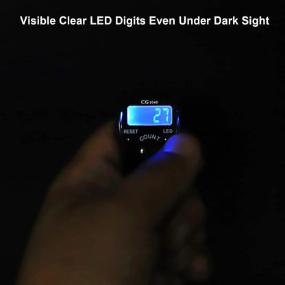 Mini Digital Tally Counter Ring Stitch Marker Row Counter LED Luminous Electronic Finger Rings Hand Clicker Number Counting Tool