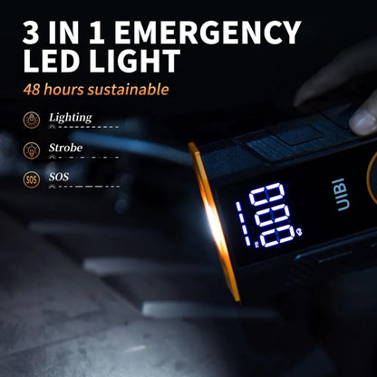 4-IN-1 Car Jump Starter with Air Compressor Peak 1500A Auto Battery Booster 150PSI Air Pump Portable Power Bank Tire Inflator
