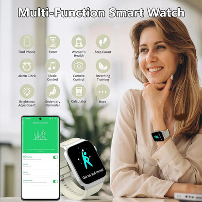 HD Screen, Bluetooth Smartwatch: HR Monitor, Sleep Tracker, 110+ Sport Modes, Water-Resistant Fit Watch for Android/iOS