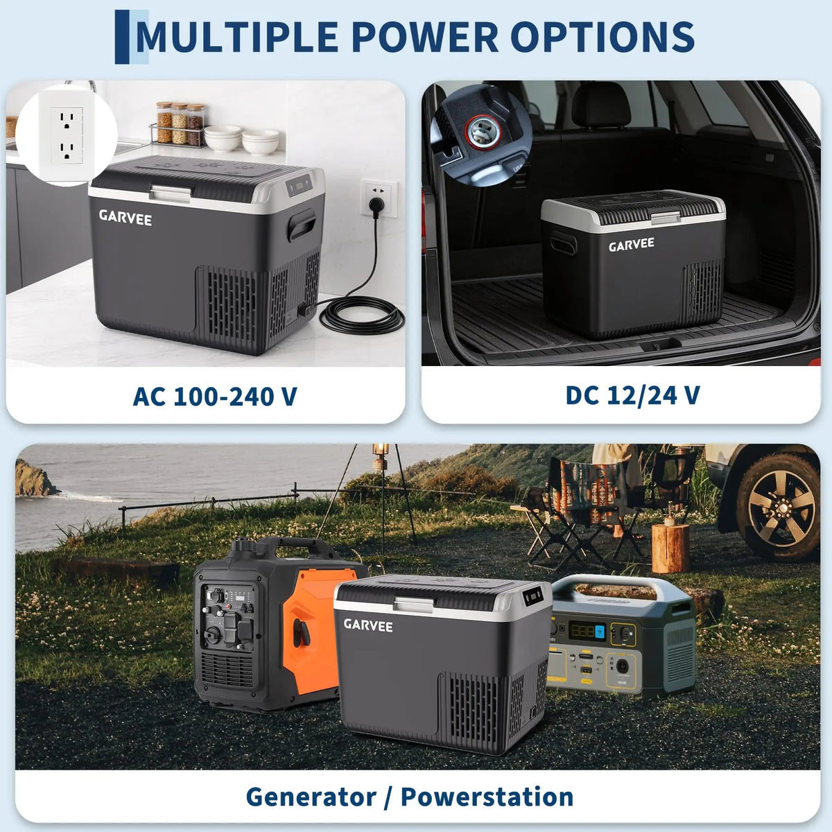 19 Quart 12 Volt Portable Car Refrigerator, Compressor Electric Cooler Mini Fridge, 12V/24V DC & 100-240V AC Dual Power, -4°F~68°F Fast Cooling Box for Truck RV Road Trip Camping Home, Black