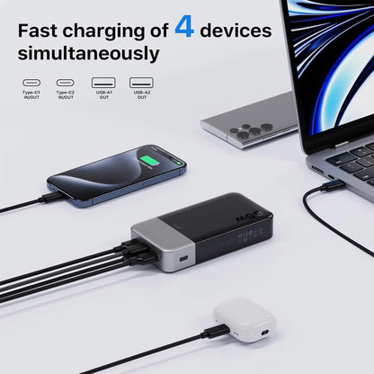 JUOVI Power Bank 65W 20000mAh Laptop Portable Charger, PD QC Fast Charging External Battery Pack for MacBook iPad Tablet iPhone