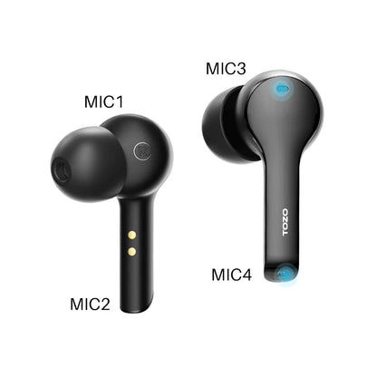 Refurbished TOZO T9 True Wireless Earbuds ENC Calls AI Noise Cancelling with 4 Mics Headphones Deep Bass IPX7