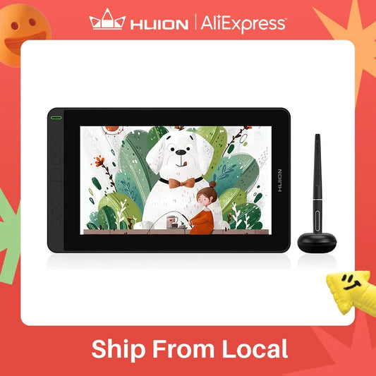 HUION Kamvas 12 11.6 Inches Drawing Monitor Digital Graphics Tablet With ±60 Tilt 120% SRGB Support Android Phone