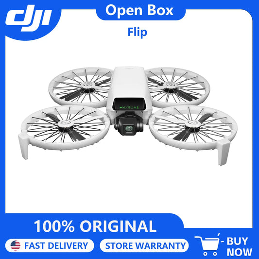 Open Box-DJI Flip (RC-N3), Drone With 4K UHD Camera for Adults, Under 249 g, 3-Axis Gimbal Stabilization, 44000ft/13km Video Transmission, Palm Takeoff, Auto Return, 31-Min Flight Time, Intelligent Flight