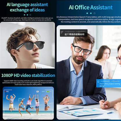 2026 New Al Smart Glasses 800W HD Camera Photo Video Recording Translation Al Image Recognition Al Conversation Smart Glasses