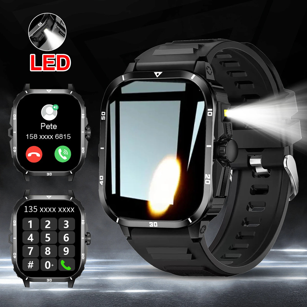 New Full-Touch High-Definition Men'S and Women'S Sports Smartwatch Features ,Wireless Dialing, Answering Calls, Motion Tracking,  Music Control. Suitable for Android & Iphone,Christmas/New Year/Birthday Watch Gifts
