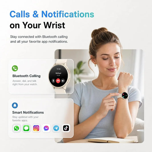 1.65" Fitness Watch: Heart Rate, Oxygen Saturation, Sleep, Steps, 110 Sports Modes, 3ATM Waterproof, 7-Day Battery, iOS/Android