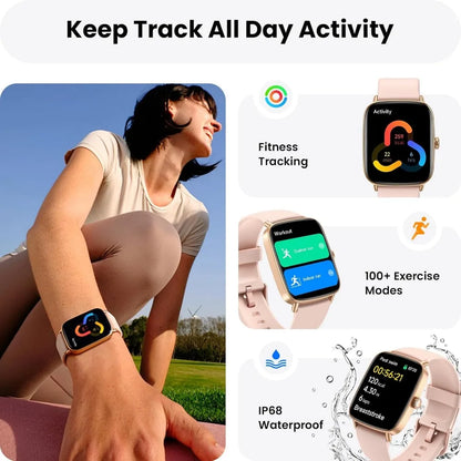 Women's Watch, 2 Bands, 100+ Modes, Fitness Tracker, Heart Rate, Sleep Monitor, 3ATM Waterproof, 10-Day Battery, Fast Charge
