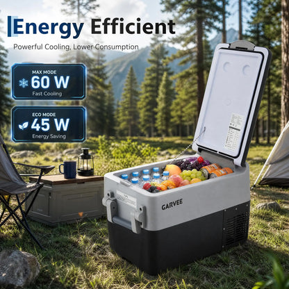 Portable Car Refrigerator 53QT Dual Zone 12V Fridge Freezer With App Control 12/24V DC And 110-240V AC Portable Cooler For Camping Fishing Travel And Home Use
