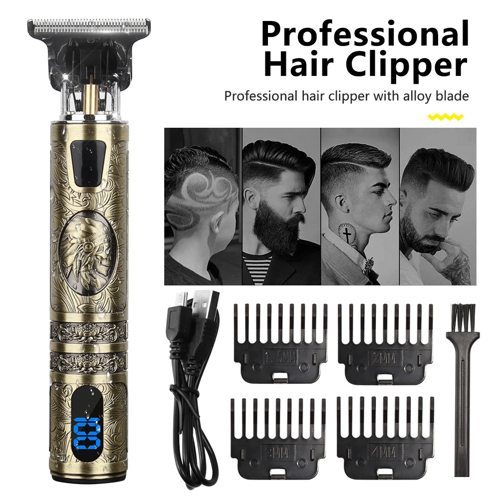 T9 Hair Clipper Repair Beard Shaving Body Hair Trimmer Clippers Electric Machine Men Haircut Machine 0mm Barber Shaver US STOCK