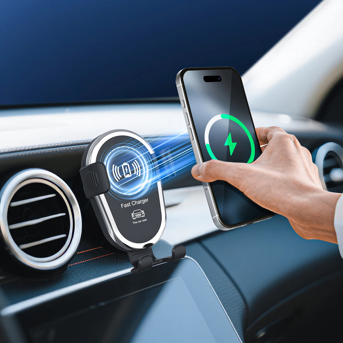 Wireless Car Charger Magnetic Air Vent Fast Charging Phone Holder for iPhone 17 Pro Max 16 15 Samsung Android Phones