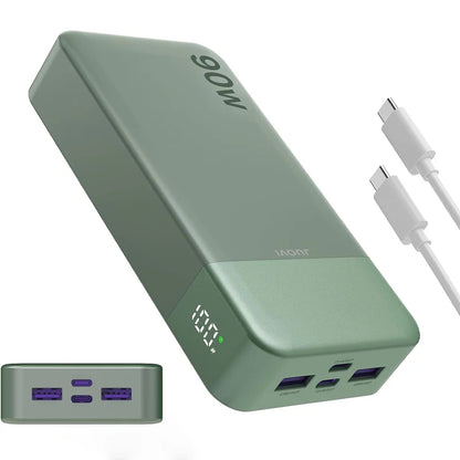 JUOVI 90W Portable Power Bank, 20000mAh Quick Charge Power Bank, Charger with 2 USB-C Ports and 2 USB-A, Battery Bank for MacBook, iPhone 17/16/15 Series, Galaxy