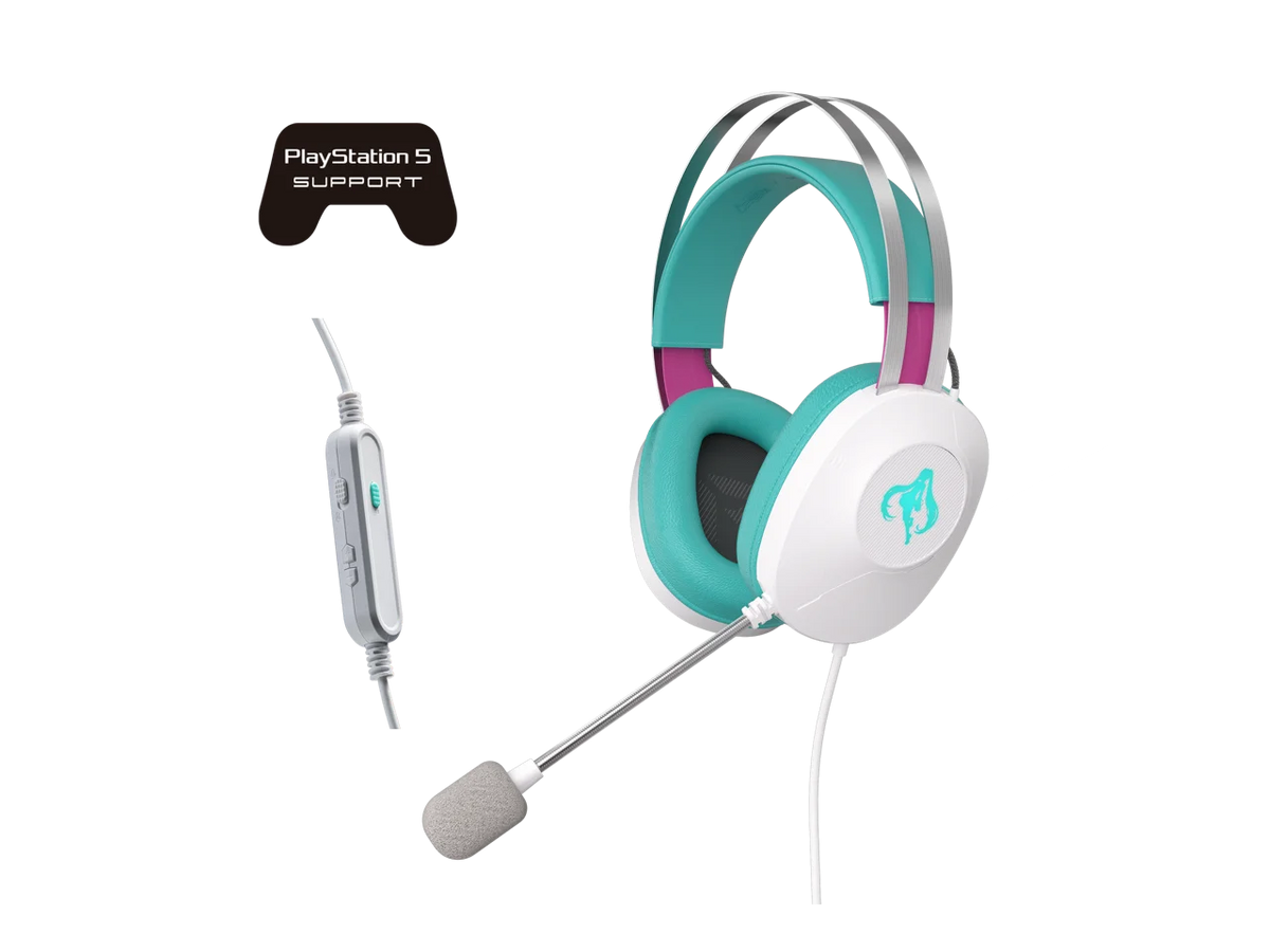ASUS TUF GAMING H1 GEN II HATSUNE MIKU EDITION, Wired Gaming Headset with 40 mm ASUS Essence Drivers, Virtual 7.1 surround sound, TeamSpeak-certified Microphone, Lightweight 297-gram Design