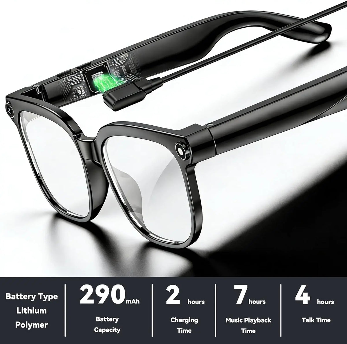 Ai Smart Glasses With 8Mp Camera, 1080P Anti‑Shake Video Recording, Real‑Time Translation, Ai Voice Assistant & Object Recognition, Photochromic Bluetooth Sunglasses For Men And Women