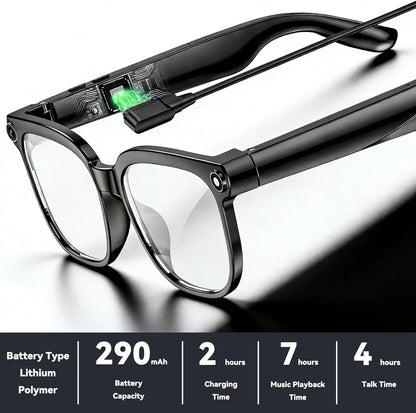 Ai Smart Glasses With 8Mp Camera, 1080P Anti‑Shake Video Recording, Real‑Time Translation, Ai Voice Assistant & Object Recognition, Photochromic Bluetooth Sunglasses For Men And Women