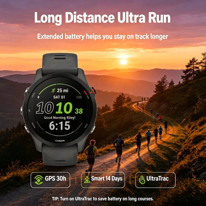 Garmin Forerunner 255 Smartwatch for Men Women, Multisport Fitness Tracker, Built-in GPS, Sleep & Stress Tracking, Swim Proof, Long Battery Life