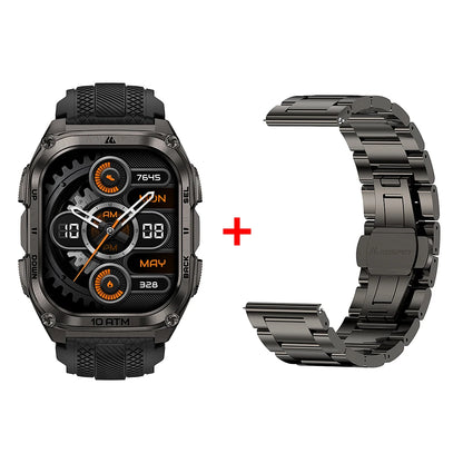 KOSPET Tank M4 Smart Watch Stainless Steel 6-Sat GPS Offline Maps 10ATM Waterproof 45M Dive 24/7 Health Monitor for Android iOS