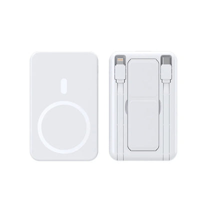 10000mAh Portable Magnetic Wireless Power Bank, 22.5W Fast Charging for All Smartphones, Mobile Power Supply With Back Clip & Foldable Desktop Stand