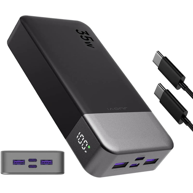 JUOVI Portable Power Bank 35W 20000mAh Battery Pack Fast Charging, PD3.0 QC4.0 Phone Battery Pack with LED Display for iPhone 17 16 15 14, Galaxy, Tablet, Switch, Etc