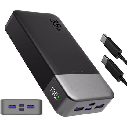JUOVI Portable Power Bank 35W 20000mAh Battery Pack Fast Charging, PD3.0 QC4.0 Phone Battery Pack with LED Display for iPhone 17 16 15 14, Galaxy, Tablet, Switch, Etc
