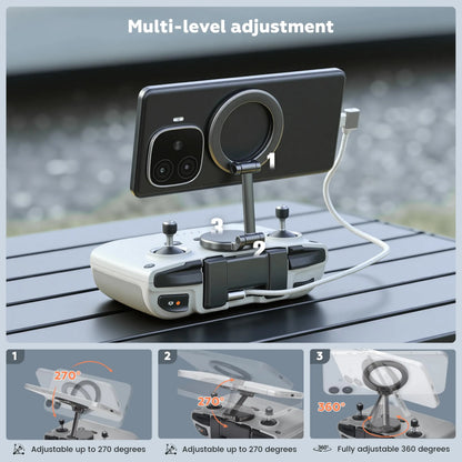 STARTRC Adjustable Magnetic Phone Stand for DJI RC-N1/N2/N3 Remote Control,for DJI Neo 2/ Avata 360/Mini 5 Pro/ 4 Pro/ 3/ Mini 4K/Air 3S/Avata 2 Drone Accessories