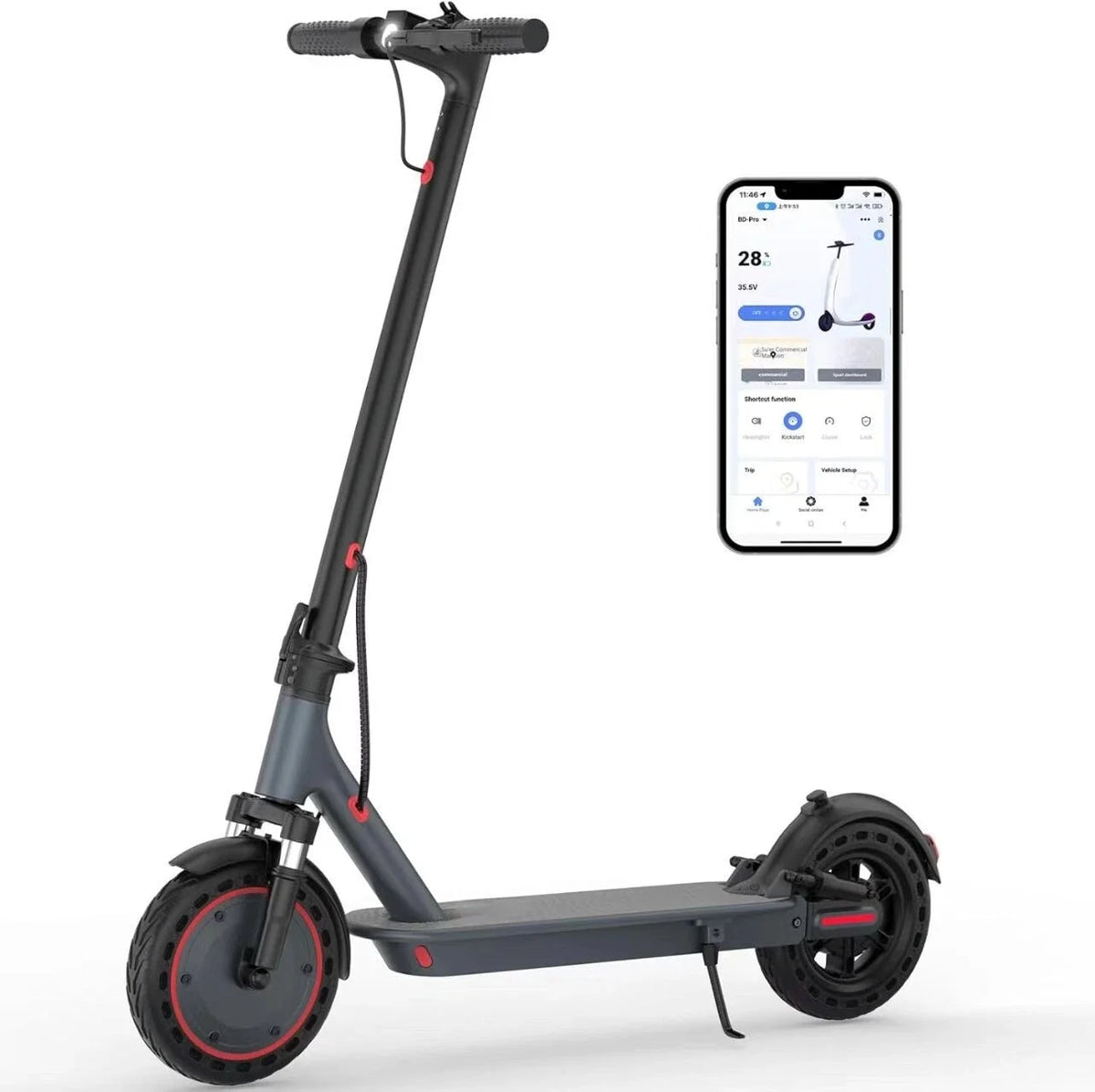AOVOPRO TMAX 10inch Electric Scooter 500W 22MPH Adult APP Smart Scooter Shock-absorbing Anti-skid Folding Electric Scooter