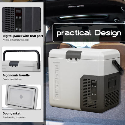 Alpicool P18 Portable Fridge 12 Volt Car Refrigerator 19 Quart Freezer for Fishing, Camping, RV, Truck, Boat-12/24V DC