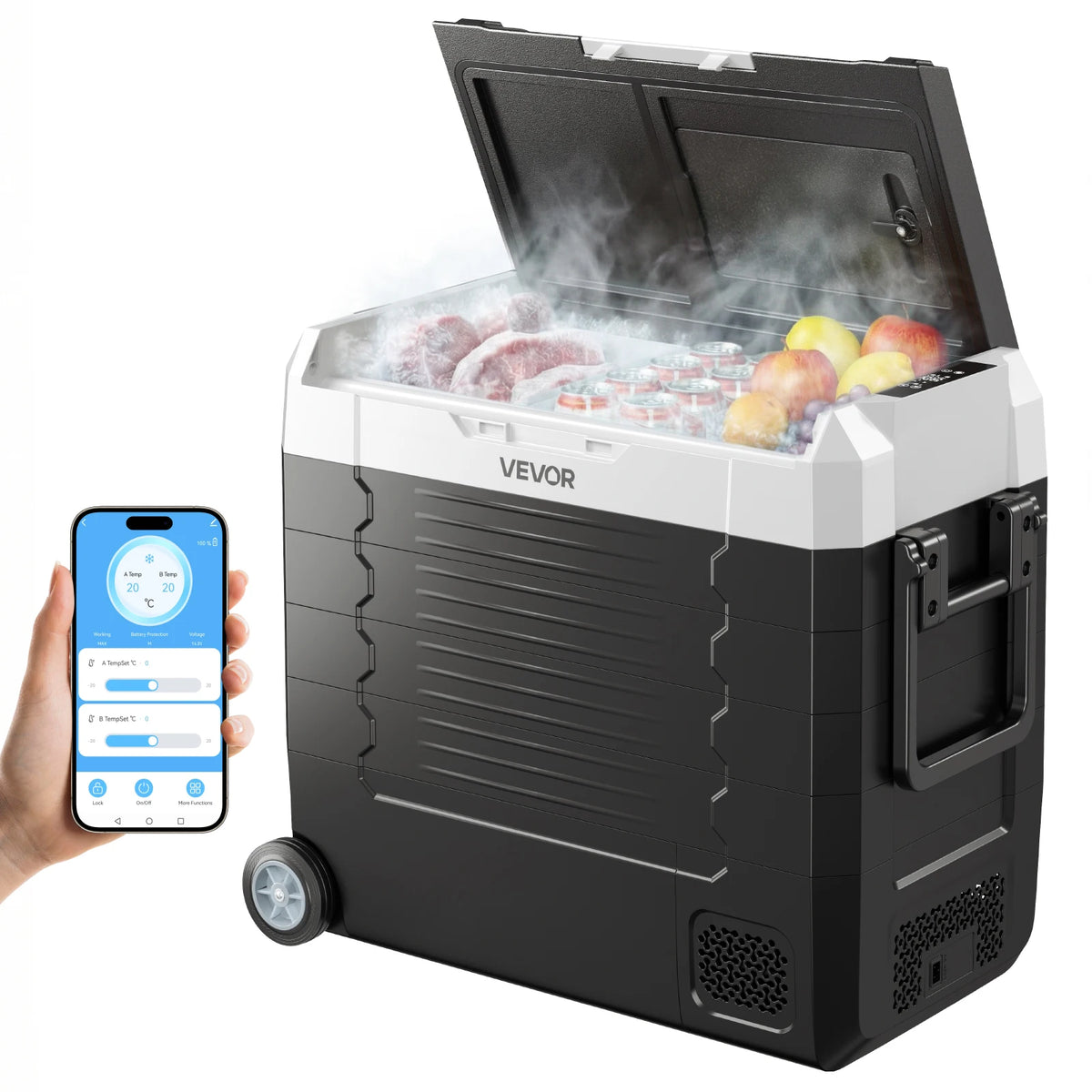 SucceBuy 20L 22L 35L 45L 55L Car Refrigerator Mini Fridge Freezer Portable Compressor Cooler DC 110-240V Ice Box for Camping