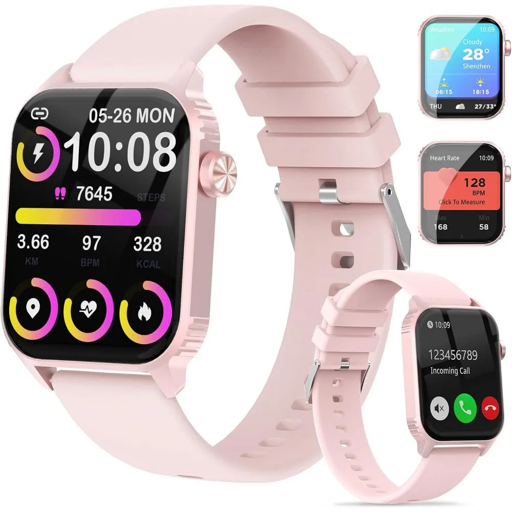 Women's Smartwatch: 120 Modes, 1.83" HD, HR/Sleep Monitor, Bluetooth, Waterproof