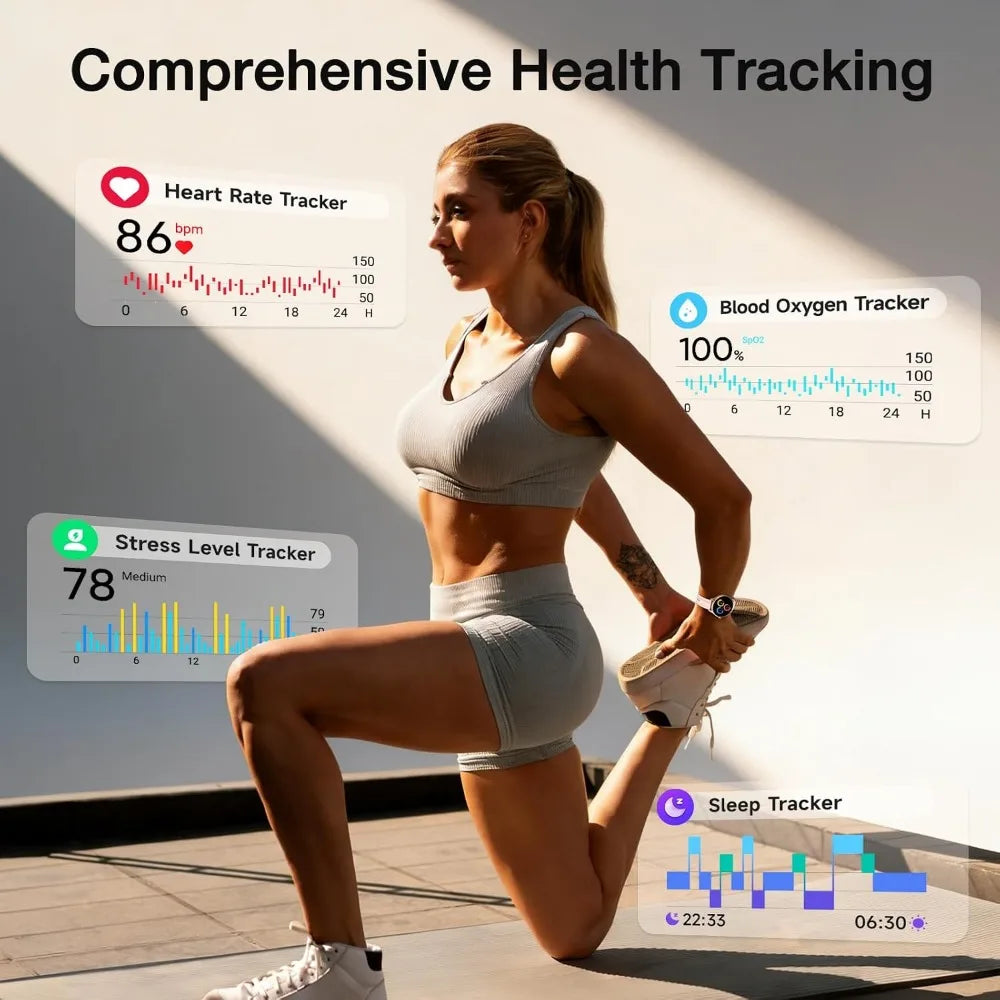 Smart Watch for Women - 1.57" HD Fitness Tracker with Bluetooth, Waterproof, Heart Rate Monitor, AI Voice, 105+ Sports Modes