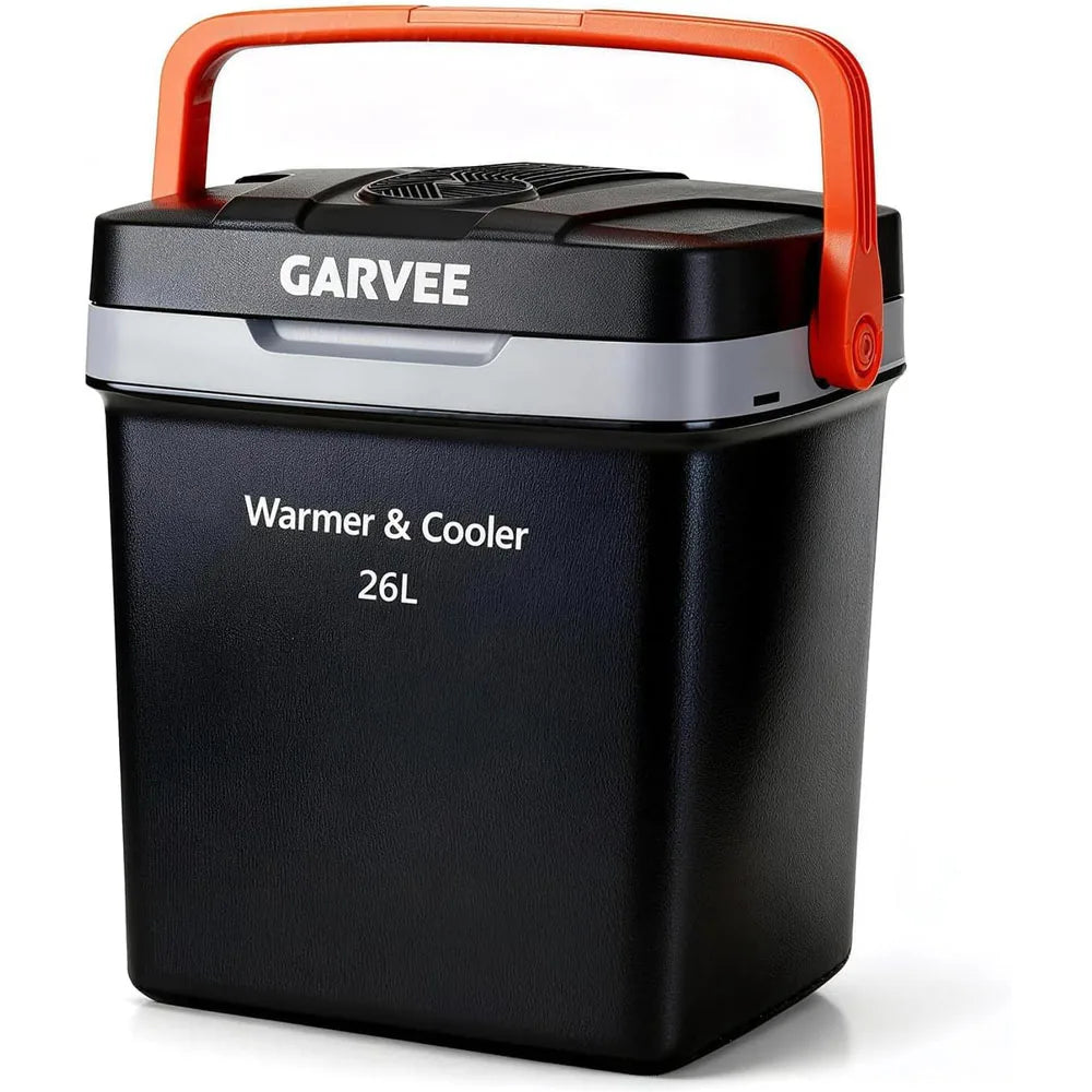 26L Portable Car Cooler & Warmer, 12V Electric Refrigerator with AC/DC Power