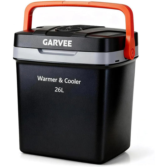 26L Portable Car Cooler & Warmer, 12V Electric Refrigerator with AC/DC Power