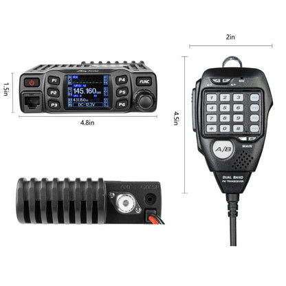 AnyTone AT-778UV II Dual Band Transceiver Mini Mobile Radio Station VHF 136-174 UHF 400-480MHz Amateur Radio  Walkie Talkie 25W