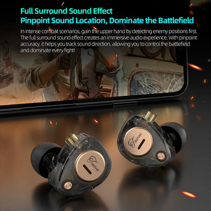 KZ Taurus Wired In Ear Monitor Earbuds Horizontal 2DD Dynamic Driver HiFi IEM Headphones Detachable 0.78mm Silver Plated Cable 3.5mm Gaming Earphones Optional Mic Noise IsolatingMusic Sports Laptop