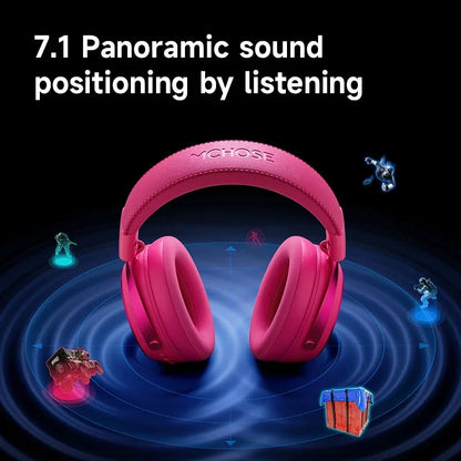 MCHOSE X9 Wireless Headworn Game Headset7.1 Three Mode 53mm Aluminum Foil Polymer Diaphragm E-Sports Gift Bluetooth 2.4G Headset