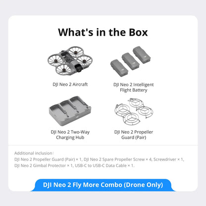 DJI Neo 2 Fly More Combo (Drone Only) 4K Camera Drones With a Camera Drone 4k Professional Palm Takeoff & Landing Gesture Control