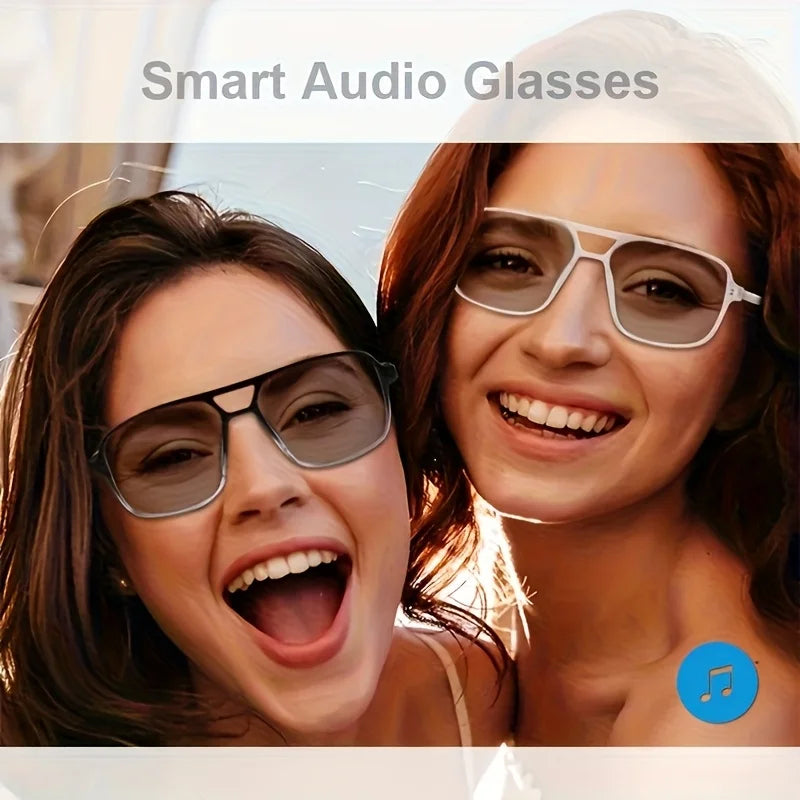Shuangqiao Wireless Smart Glasses with Photochromic Lenses, Blue Light and UV Protection Sunglasses - Listen to Music / Answer Calls / Voice Assistant