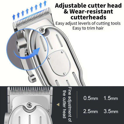 Professional Hair Clippers for Men Professional - Cordless Barber Clippers for Hair Cutting & Grooming Rechargeable Beard Trimmer USB Rechargeable Grooming Kit with 4 Guide Combs & Cleaning Brush
