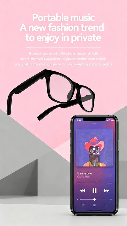 2026 HOT Smart Glasses Touch Controls Wireless BT Calls Hands-Free Calling Music Motion Stereo Surround Sound Speaker Glasses