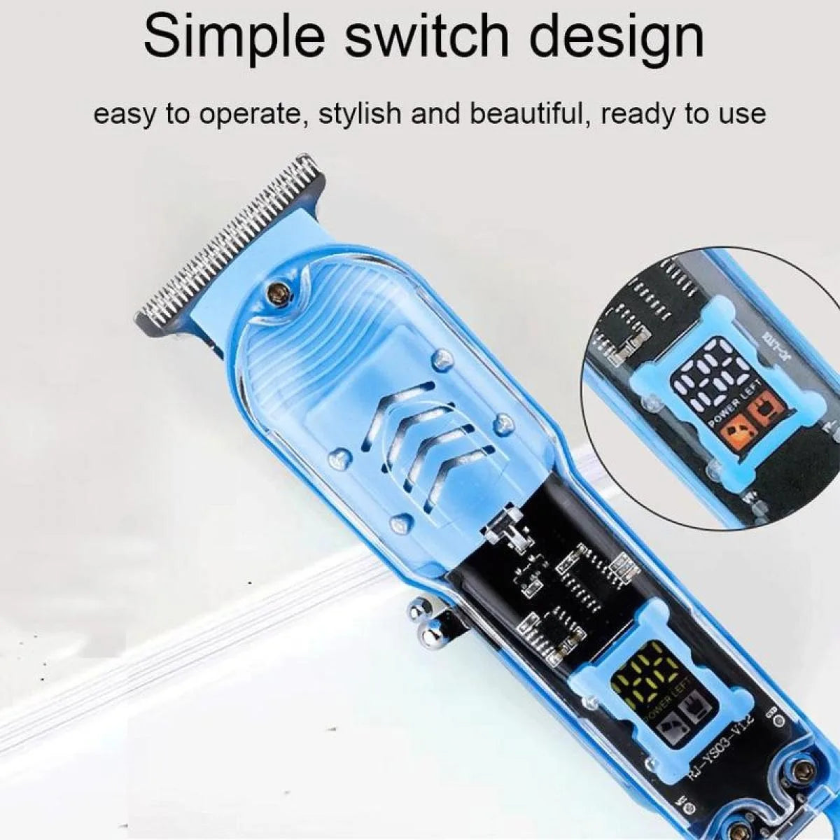 Hair Cut Machine Rechargeable Hair Clippers Transparent Professional Clippers Electric Hair Trimmers Shaver for Men Cordless