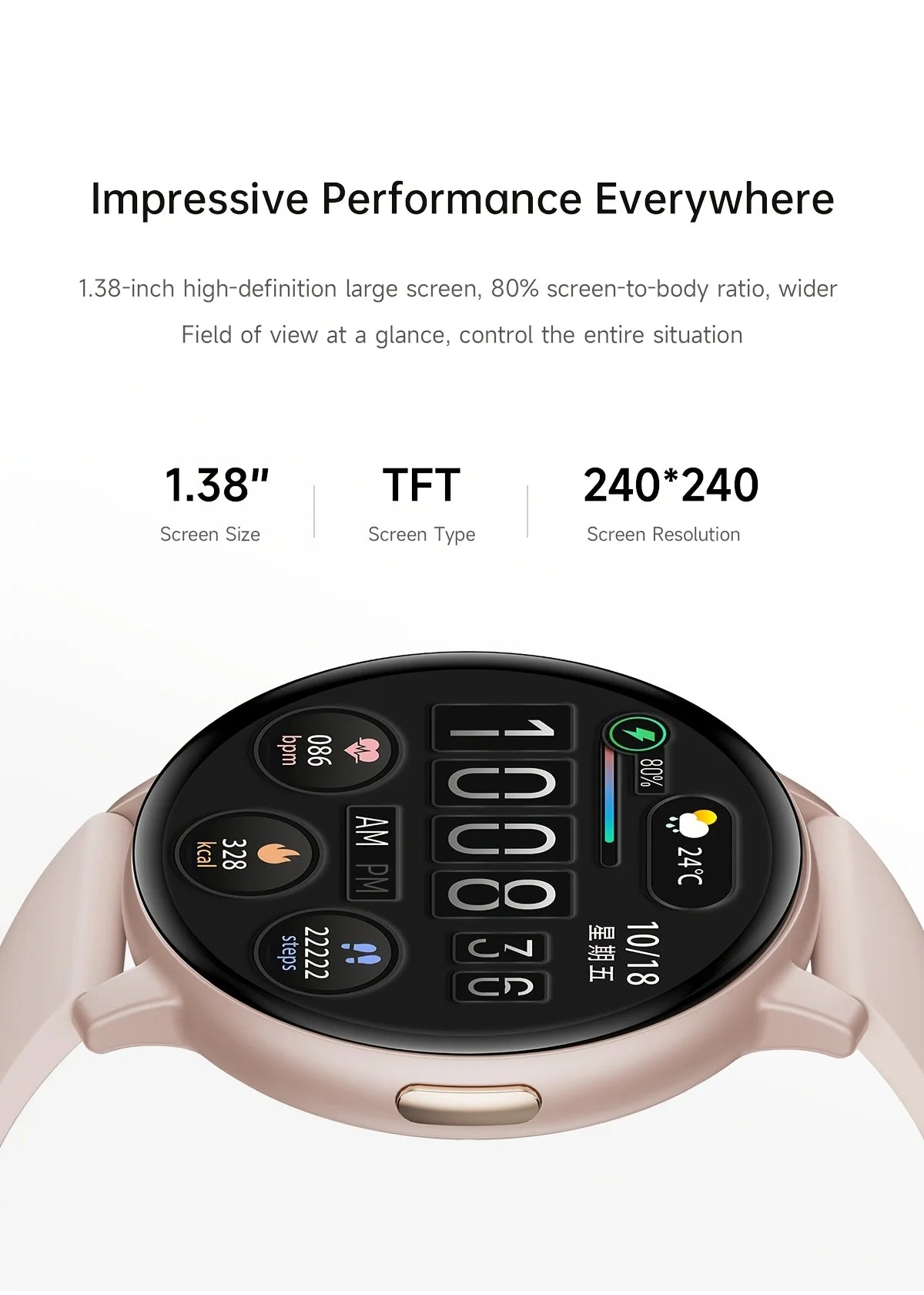2026 New Smartwatch, Men's Watch, Women's Watch, 1.38-inch Screen, HD Display, 250mAh Battery, 60 Days Long Standby Time, Simple and Elegant, 100+ Sports Modes, Can Make and Answer Calls, Message Notifications, Multiple Watch