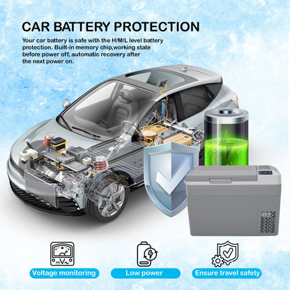 30L 40L 50L Portable Car Refrigerator Compressor Cooler Ice Box 12V 24V DC 110V 240V AC For Truck, RV, SUV, Boat, Camping, Tailgating, Road Trips