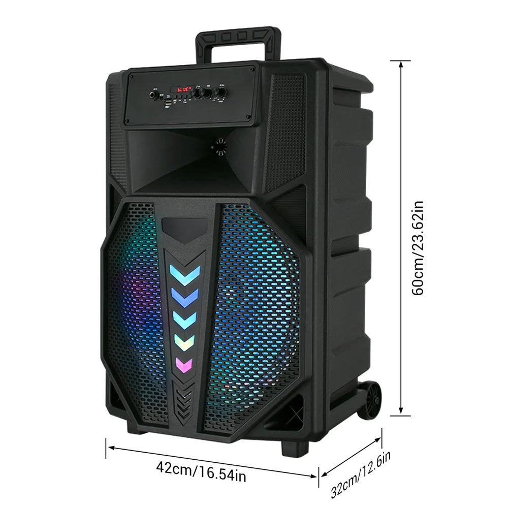 3000W Portable Bluetooth Speaker 15' Subwoofer W/Stand Sound System Wireless Rechargeable Boombox Party Speaker