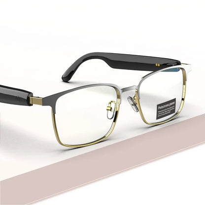 Bluetooth Smart Audio Glasses Photochromic Lens Open Ear Headphones Hands-free Calling Music Remote Shutter Smart Glasses for Men Women