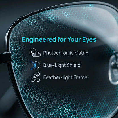 Intelligent Photochromic Smart Sunglasses, Automatically Adjust Light Transmittance, UV Protection & Blue Light Blocking Glasses for Men Women